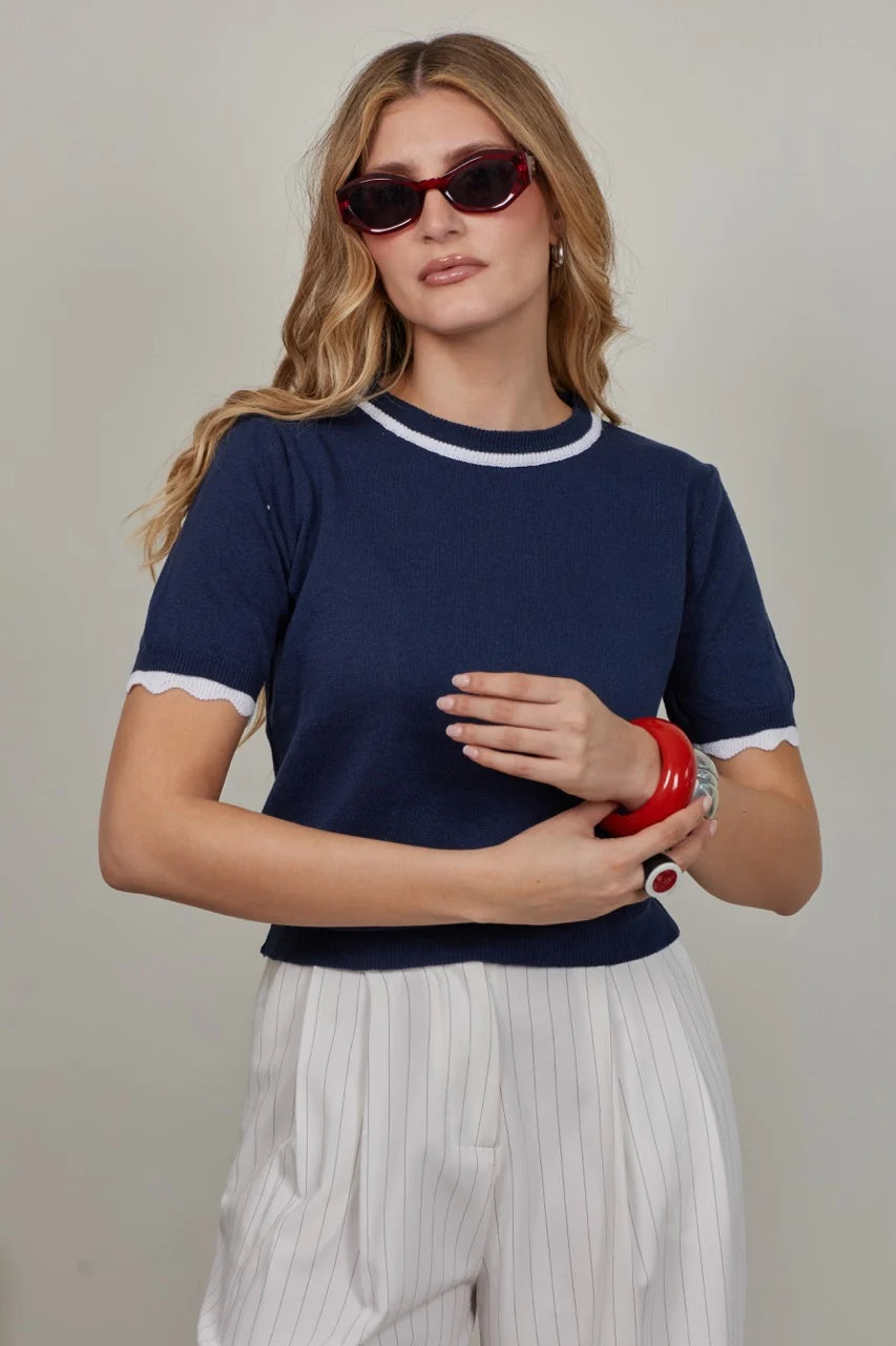 Polera Tejida Brera Azul